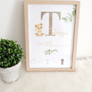 Affiche de naissance personnalisée