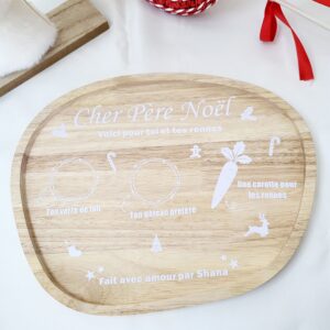 Plateau repas du Père Noël en bois