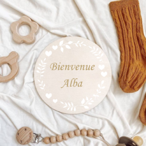 Carte en bois bienvenue bébé